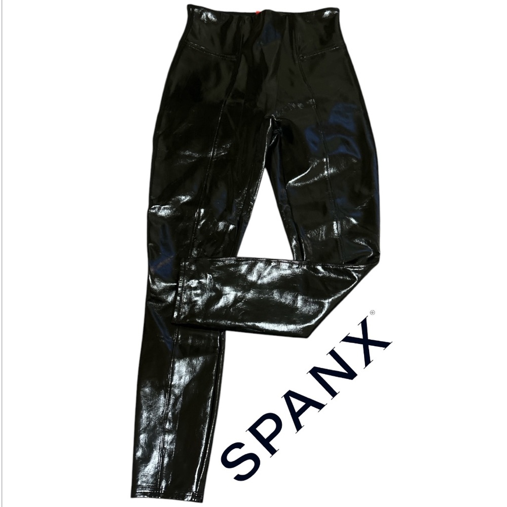 SPANX Faux Patent Leather Leggings Pants
